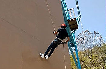 Wall rappelling activities