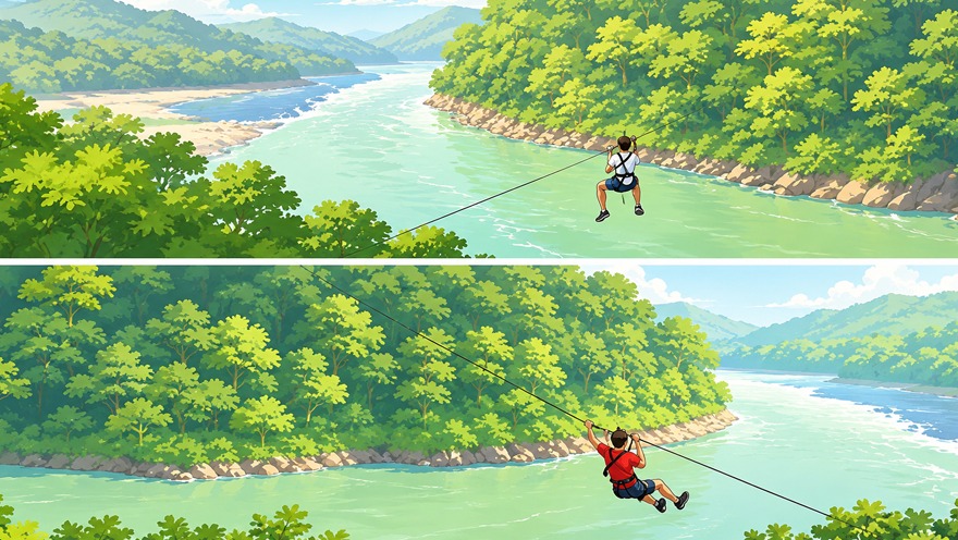 Zipline over the River Ganga, Rishikesh